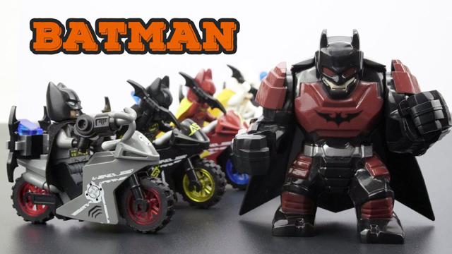 樂高蝙蝠俠摩托車：1蝙蝠俠bigfig，7 minifigs＆摩托車（DC超級英雄蝙蝠俠）非官方LEGO