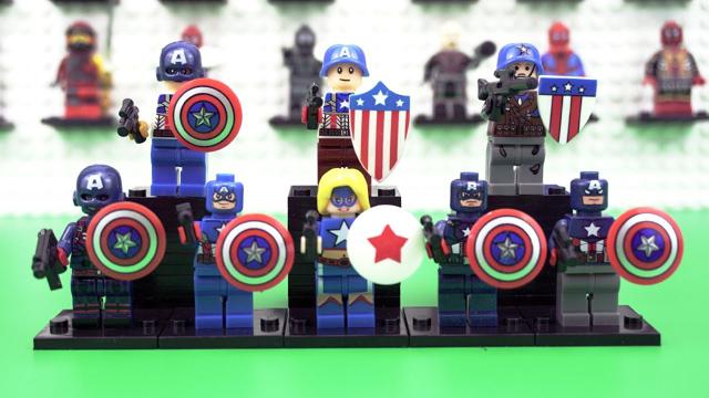 非常酷！ 8風格的美國隊長minifigs，不是積木