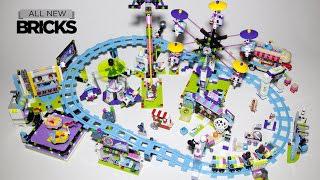 樂高朋友遊樂園-過山車碰碰車熱狗麵包車太空騎街機-極速打造