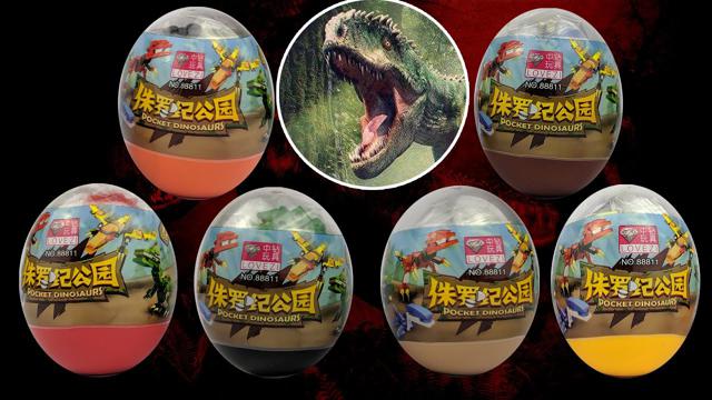 6 сюрприз яйца, лего динозавр кирпича наборы Tyrannosaurus VelociRaptor птерозавров |恐 竜 | 공룡