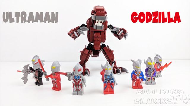 LEGO奧特曼VS哥斯拉（敲斷）磚套的速度構建及評審|奧特曼