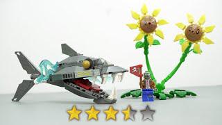 黑馬植物大戰殭屍2：雙胞胎向日葵vs戰鬥機械瘋狂鯊魚磚拆箱與建築