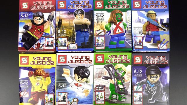 中國LEGO年輕法官8 minifigures,超人,aqualad,阿爾特彌斯,羅賓小姐火星,孩子閃光