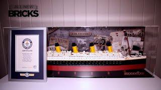 樂高圖標10294泰坦尼克號吉尼斯世界紀錄與邪惡的磚塊陳列櫃